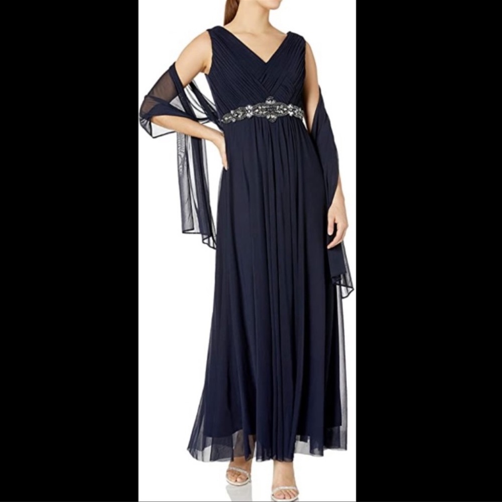 💙JESSICA HOWARD💙BASKETWEAVE JEWELED GOWN💙